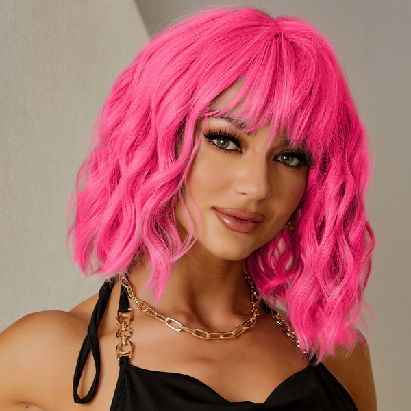 14 Inch Colorful Wig with Bangs