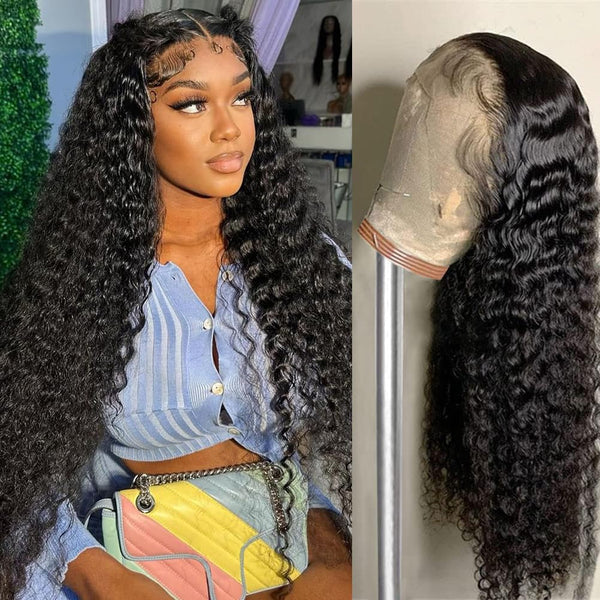 13x6 Deep Wave HD Lace Front Wigs Human Hair Pre Plucked